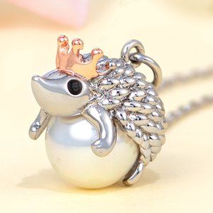 Hedgehog Queen Necklace, Charmed Aroma Pearl Hedgehog Necklace Collection